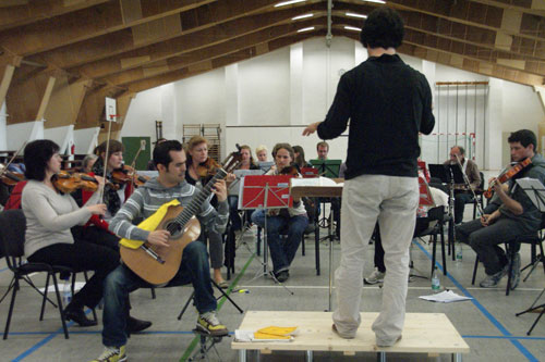 Probe in einer Turnhalle in Sassnitz