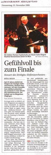 Presserezension der LKZ, Artikel vom 23. November 2006